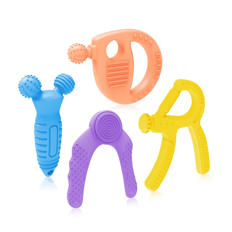 Đồ Chơi Ngậm Mọc Răng Bằng Silicone Đính Hạt Độc Đáo Cho Bé