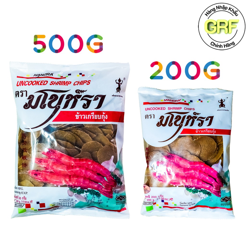 Bánh Phồng Tôm/Cua Chưa Chiên Manora 500g - Hàng Nhập Thái Lan