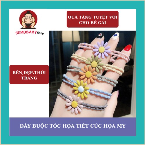 Dây Buộc Tóc Họa Tiết Cúc Họa My Xinh Xắn