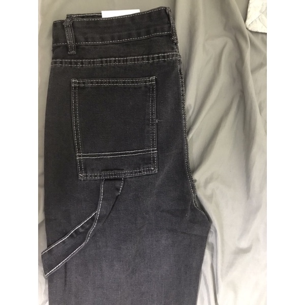 Quần jean nữ ống suông màu đen xám tạo kiểu cá tính kèm ảnh thật (order) | BigBuy360 - bigbuy360.vn