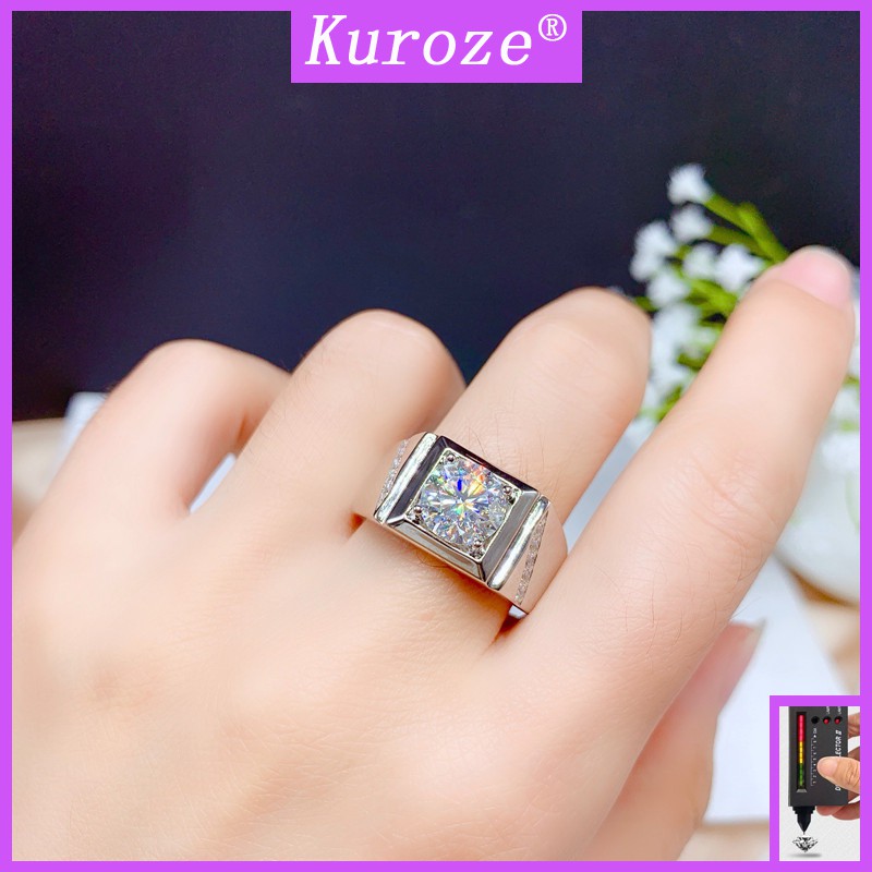 Nhẫn Moissanite Bạch Kim Pt950 Thời Trang Sang Trọng