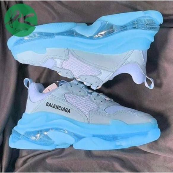 GIÀY BALENCIAGA TRIPLE S XANH DƯƠNG ĐẾ TRONG Xịn Nhất : . ! new ⁹ * )
