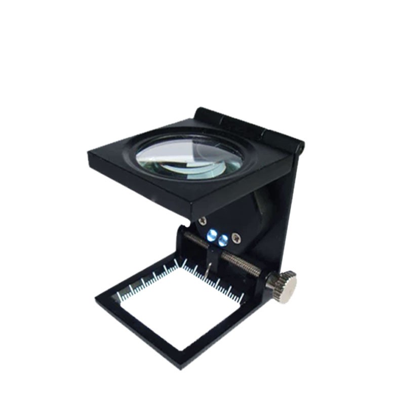 Kính lúp mini để bàn 10x tích hợp thước đo, có đèn led trợ sáng