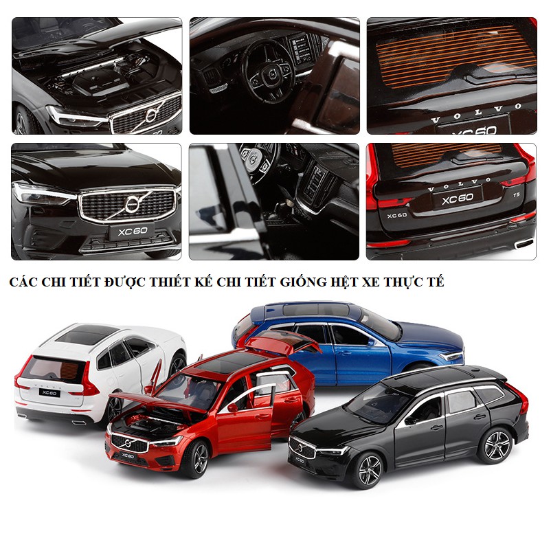 Xe mô hình ô tô Volvo XC60 tỉ lệ 1:32 xe đồ chơi trẻ em - xe ô tô làm bằng kim loại mở được cửa