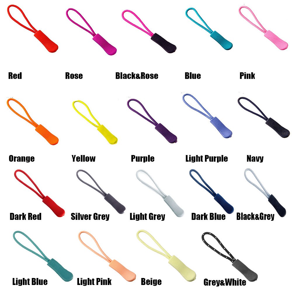 MYRONGOODS 5/10/15/20pcs Zipper Pull Puller End Fit Rope Tag Fixer Suitcase Tent Backpack Bags Clip Buckle