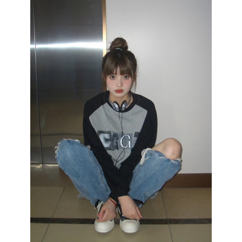 NRVP Áo Hoodie Tay Dài Oversize In Họa Tiết Phong Cách Hàn Quốc Kiểu Mới Cho Nam / Nữ