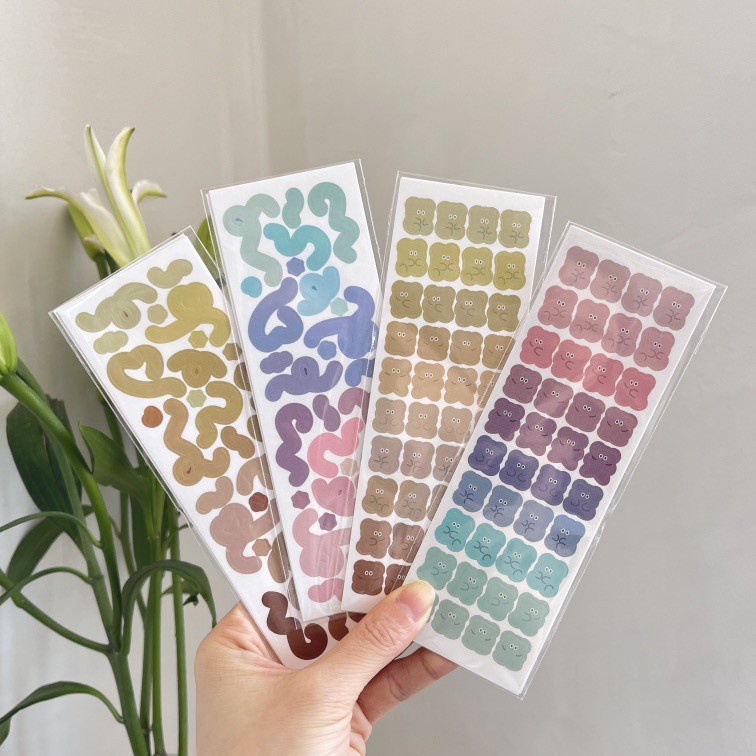 Miếng dán hình gấu ruy băng màu Gradient dùng để tự trang trí