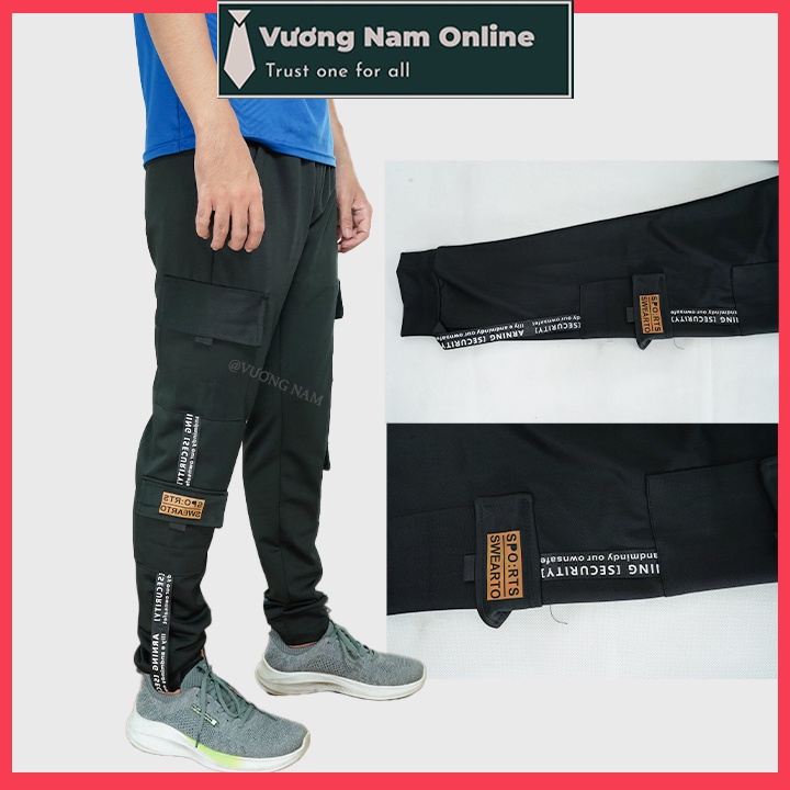 Quần túi hộp nam cao cấp vải thun co giãn jogger đen trẻ trung năng động VN74C