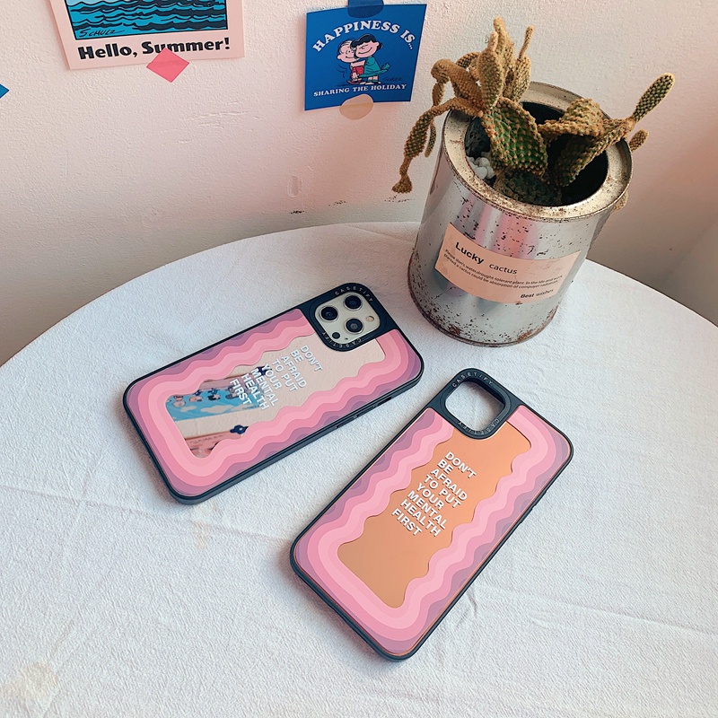 Ốp điện thoại TPU dẻo mặt trang gương in hình cầu vồng phản quang thích hợp cho iPhone 7 8 Plus