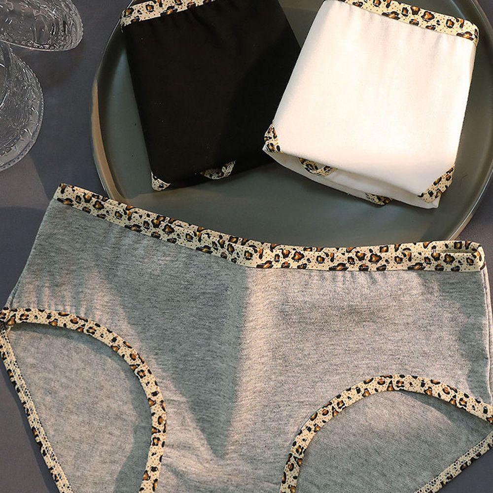 OCEANMAP Quần Lót Cotton Họa Tiết Da Báo Thoáng Khí Thoải Mái Cho Nữ
