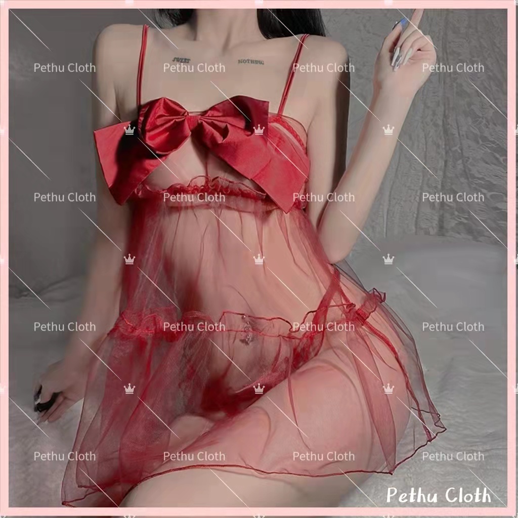 (Q1,HCM)❤️Đầm ngủ nữ ❤️2 dây ren gợi cảm hàng thiết kế độc quyền đồ lót +quần lót---Freesize 40-65kg---018