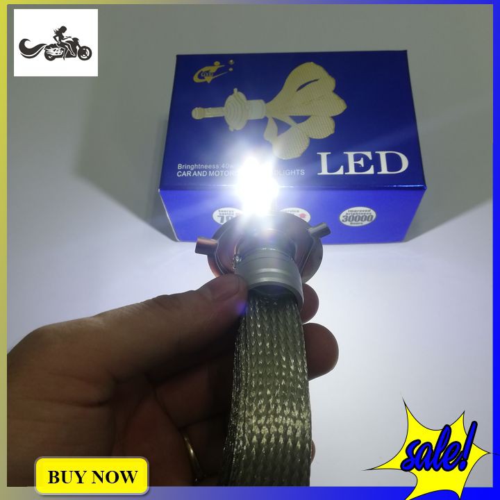 Đèn T19 - 3 LED chân H4 có râu tản nhiệt