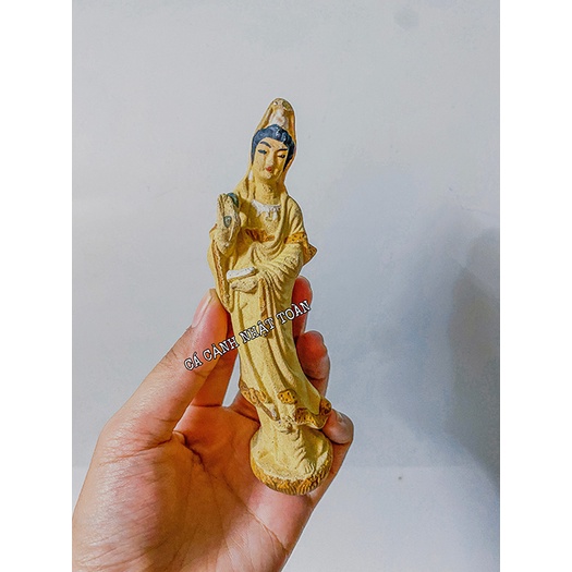 MẸ QUAN ÂM GỐM SỨ TRANG TRÍ HỒ CÁ NON BỘ TIỂU CẢNH CAO 13CM