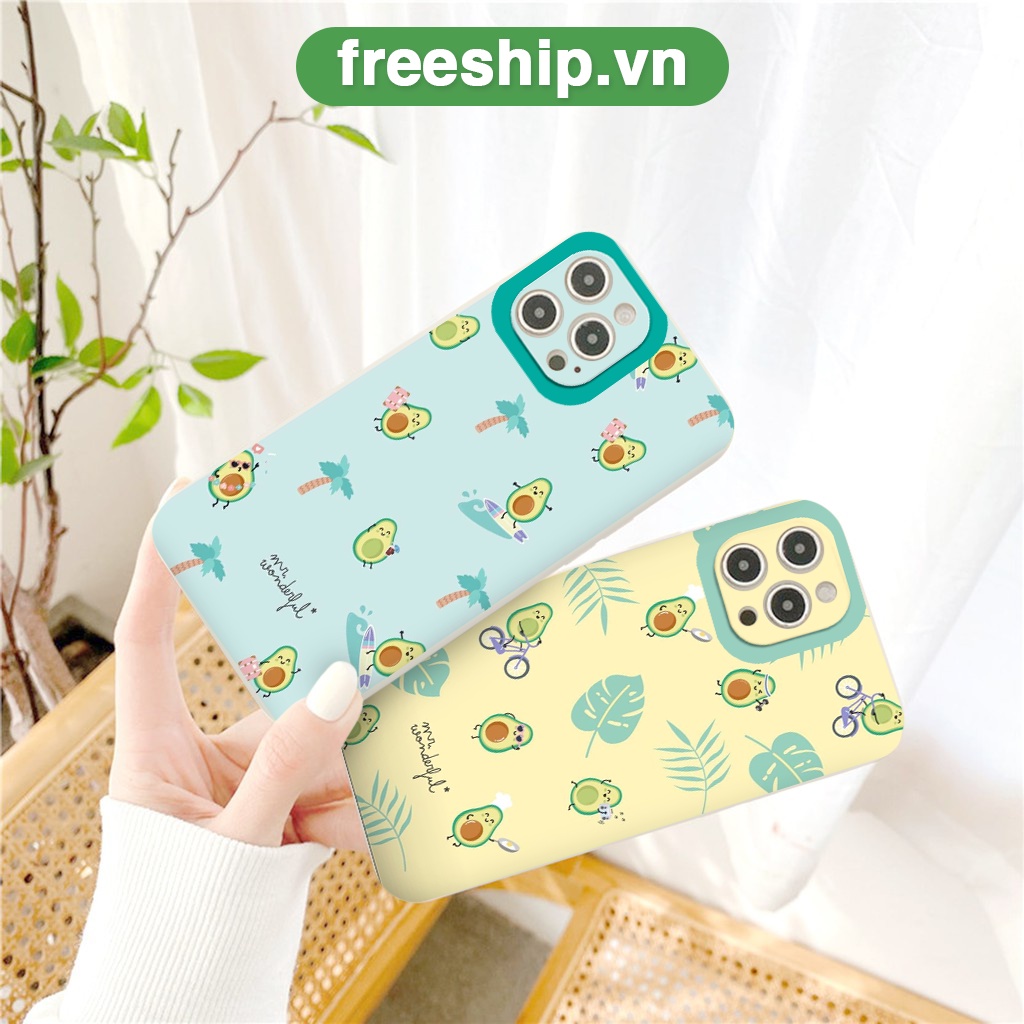 Ốp điện thoại iphone chống sốc những chú bơ ngộ nghĩnh đáng yêu viền vuông ốp iphone13/12Pro/x/xr/xsmax/6/7/8/se2020