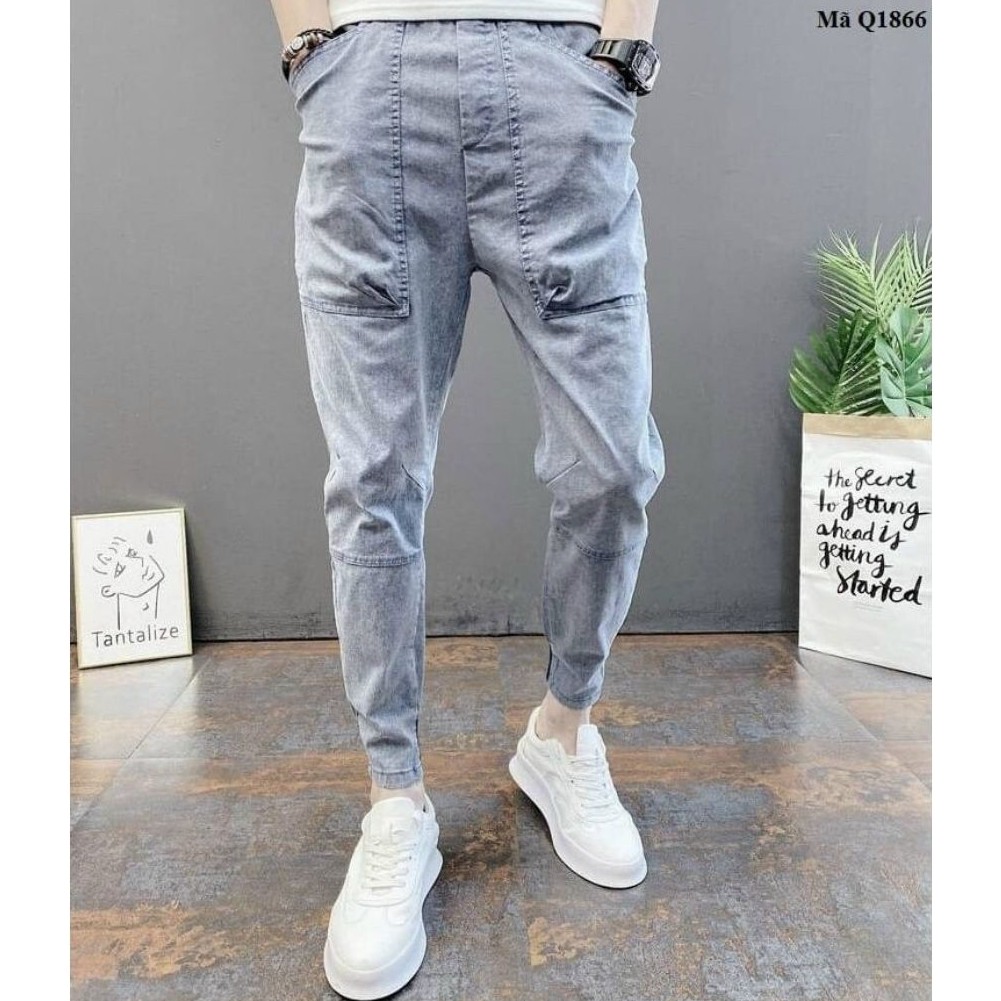 Quần Jean Nam Chất Bò DR870RT Ống Côn Xám Cá Tính Trẻ Trung | BigBuy360 - bigbuy360.vn