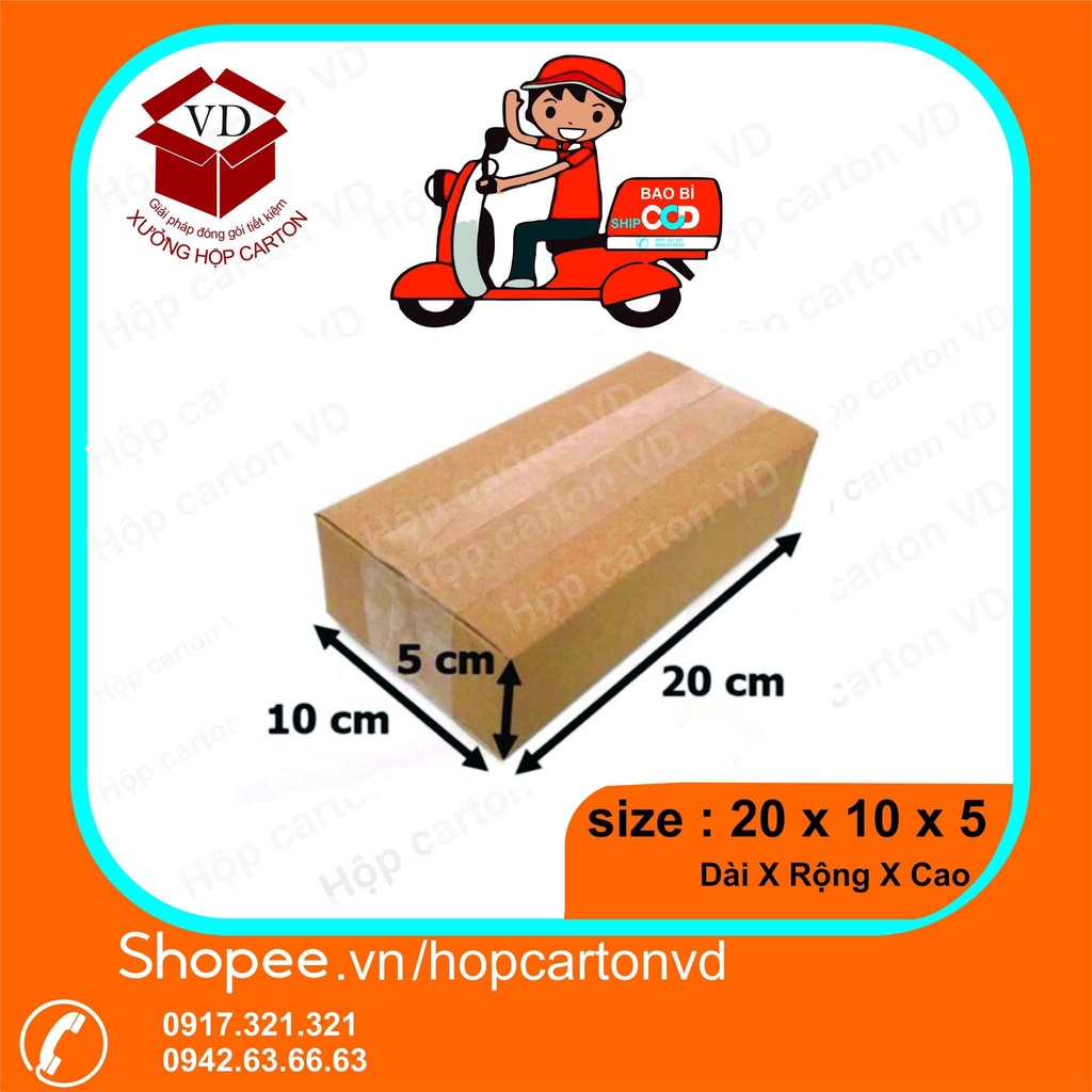 Hộp carton đóng hàng 20*10*5