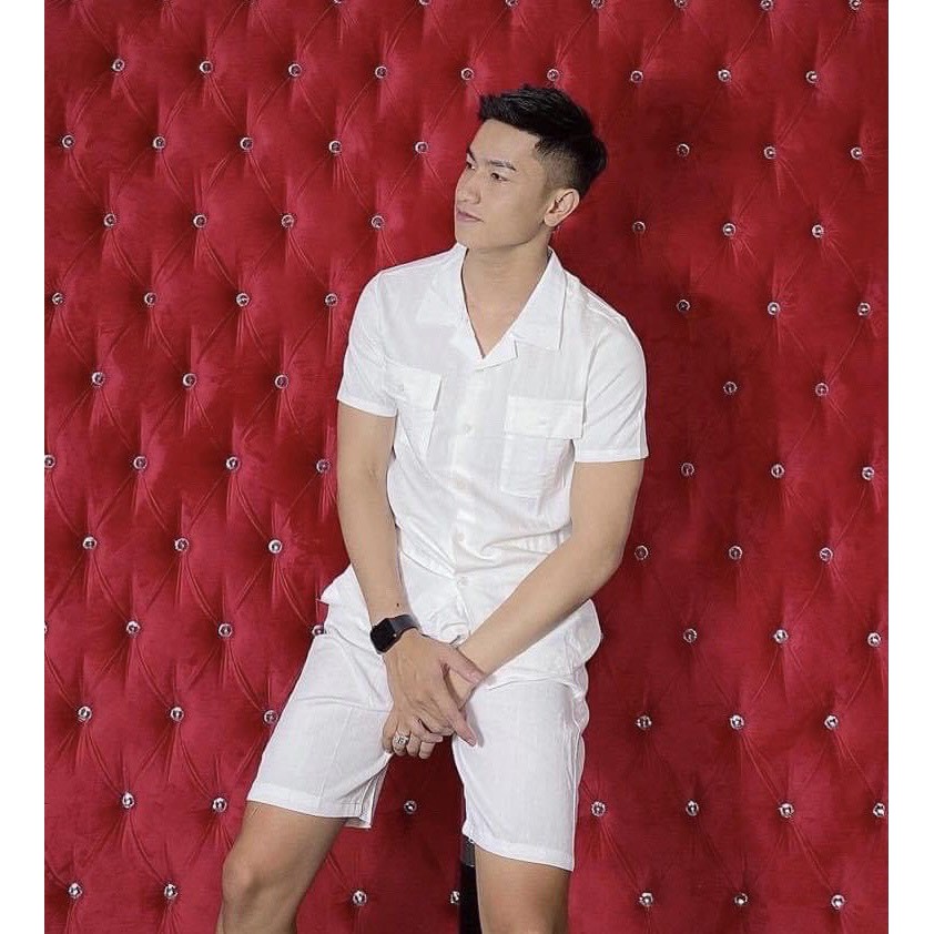 Bộ Đũi Nam Cổ Bẻ, Cộc Tay Cho Mùa Hè - Chất Đẹp, Mềm, Mịn Mát | BigBuy360 - bigbuy360.vn