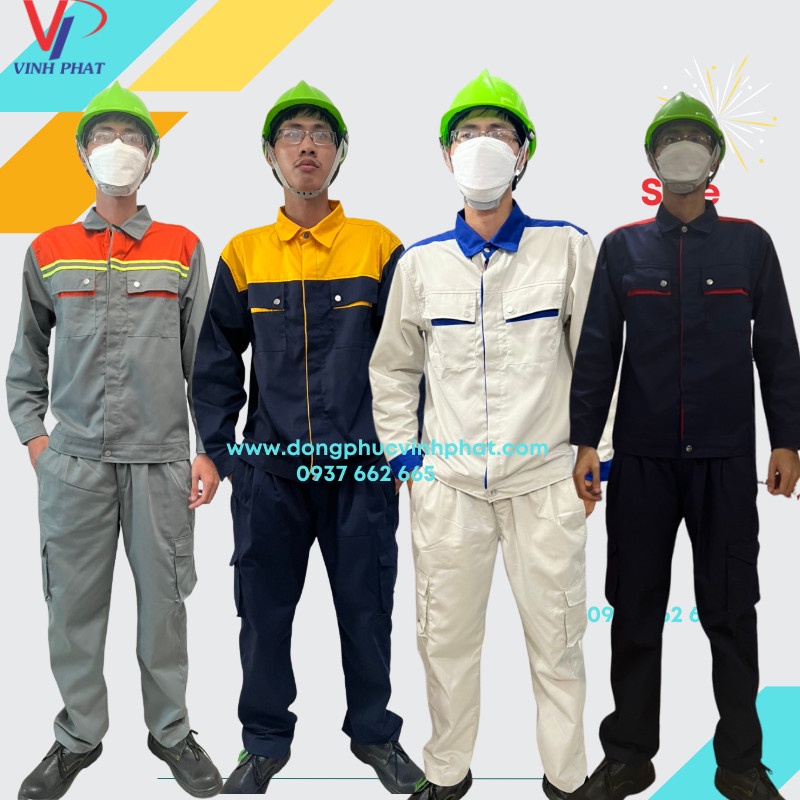 Bộ Quần Áo Bảo Hộ Lao Động Chất Vải Kaki Chất Lượng Bền Đẹp, Thoáng Mát Cho Công Nhân Kỹ Sư Có Túi Hộp Tiện Lợi.