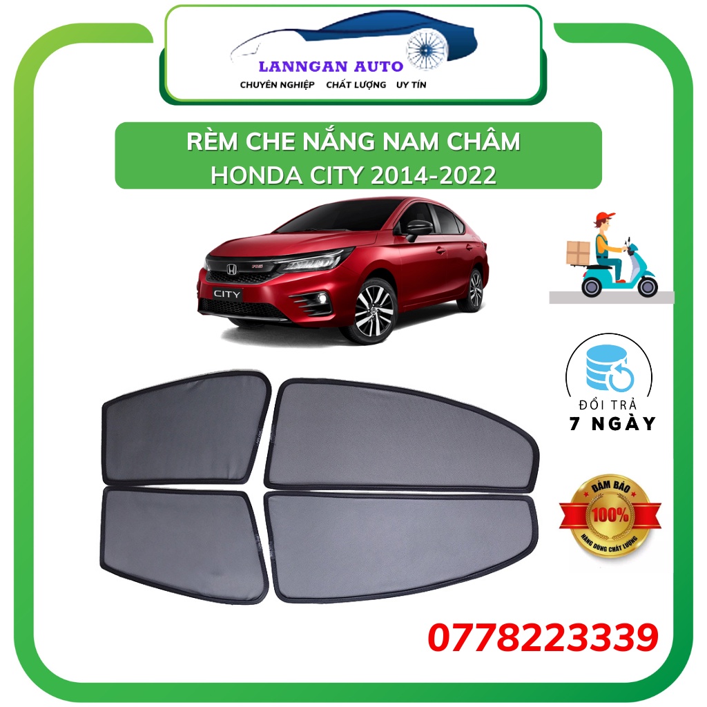 Rèm che nắng ô tô Honda City 2014-2022 , che nắng hút nam châm theo xe, bộ 4 cánh. Hàng loại 1