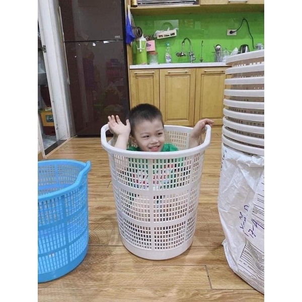 Sọt nhựa đựng quần áo, đồ chơi Việt Nhật miệng tròn cao 50cm
