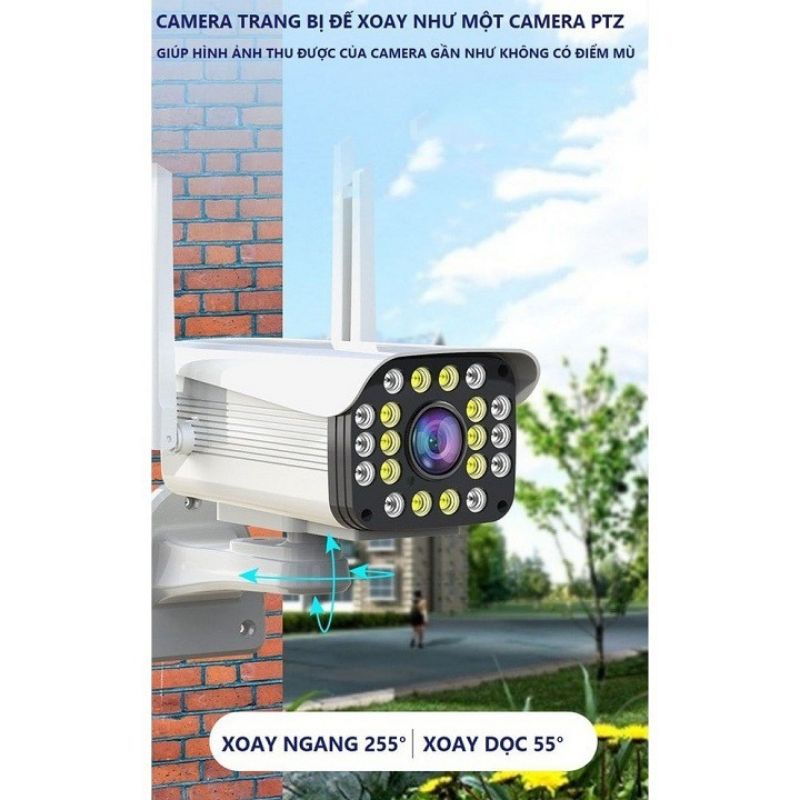 Camera yoosee thân xoay 4 râu 20 đèn 3.0 MPX góc rộng ban đem có màu kèm thẻ nhớ yoosee | BH 12 Tháng | BigBuy360 - bigbuy360.vn