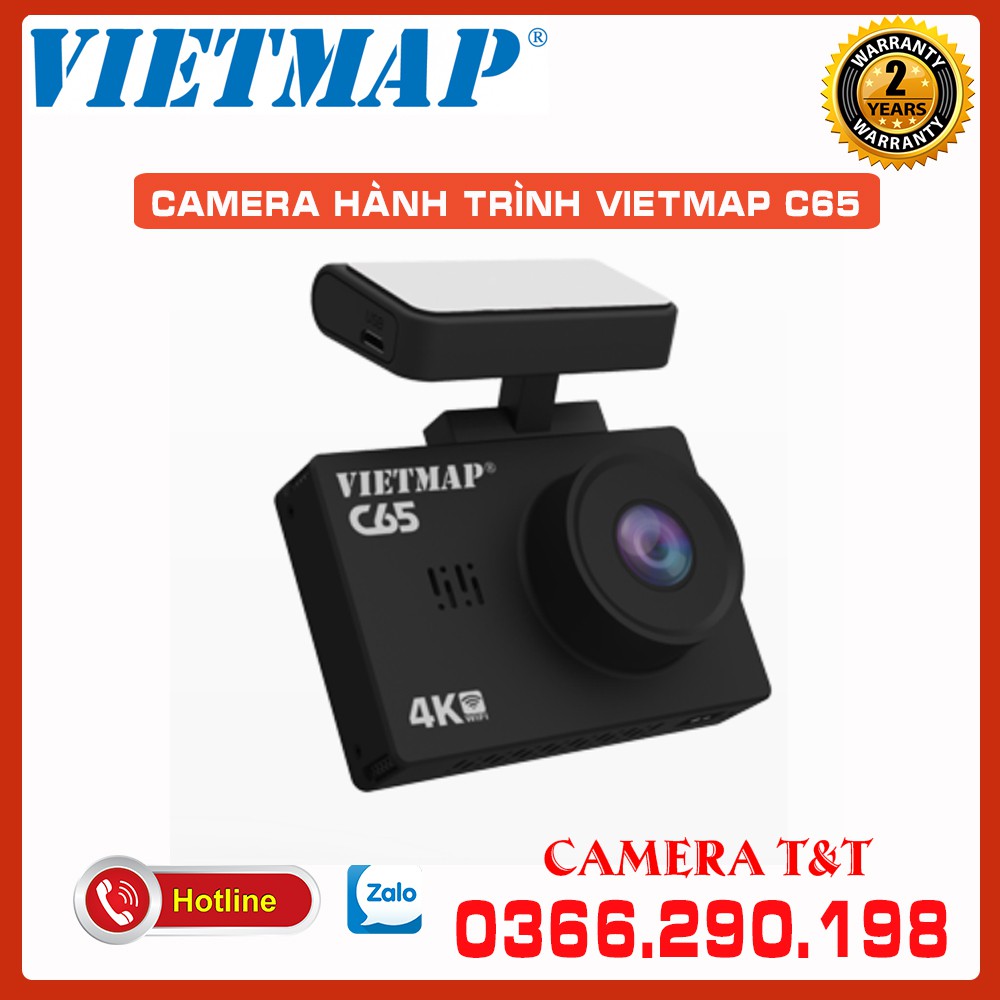 {NHẬP MÃ GIẢM 300K} CAMERA HÀNH TRÌNH GHI HÌNH TRƯỚC SAU VIETMAP C65 - CÓ CẢNH BÁO BẰNG GIỌNG NÓI - KÈM THẺ NHỚ VIETMAP