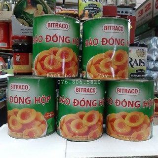Đào Ngâm Đóng Hộp Giòn Ngọt lon 820gram