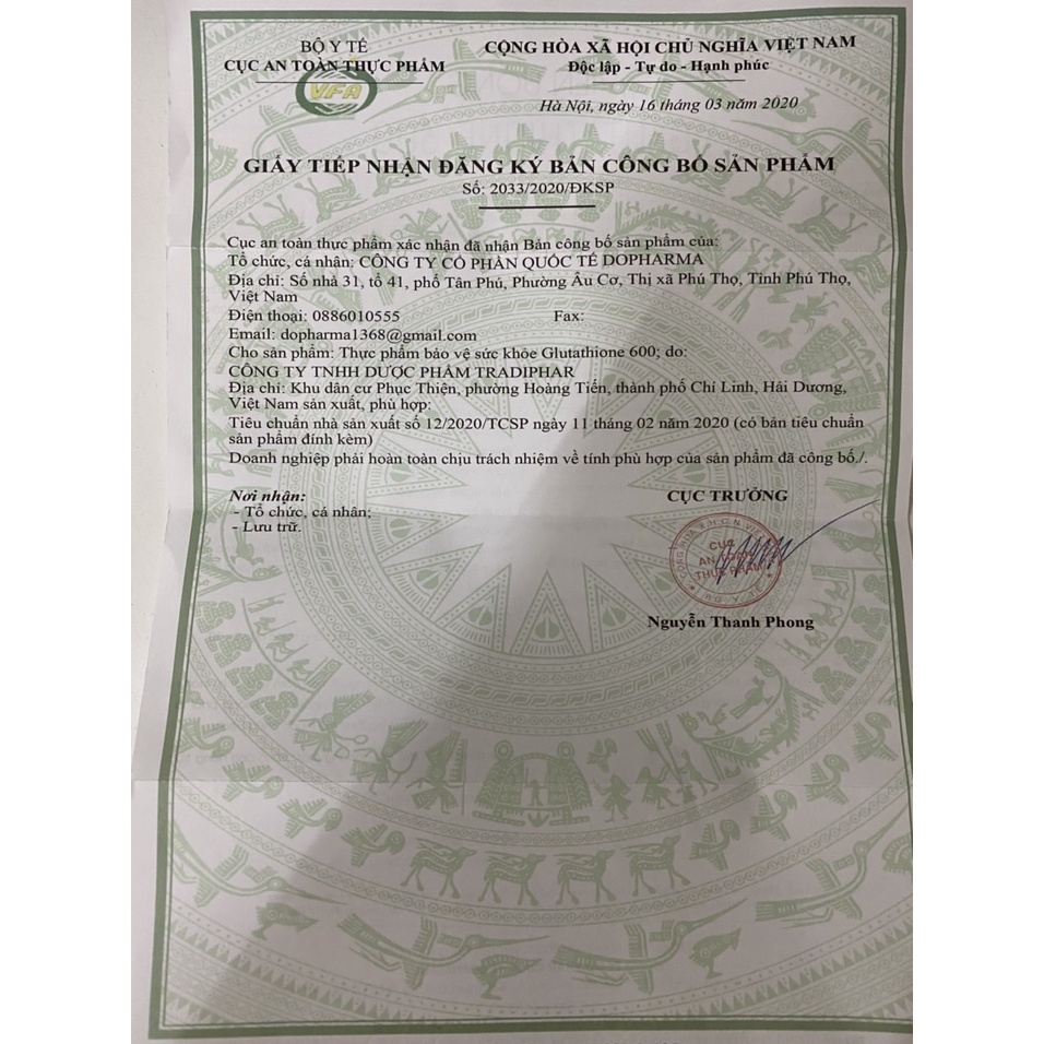 Viên uống trắng da Glutathione 600 Doctor Lacir chính hãng - Viên trắng da Dr Lacir