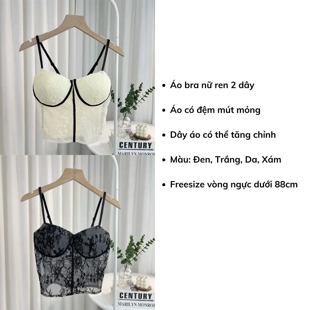 Áo bra nữ ren cao cấp phong cách croptop dễ thương gợi cảm và sexy DEVARI B1874