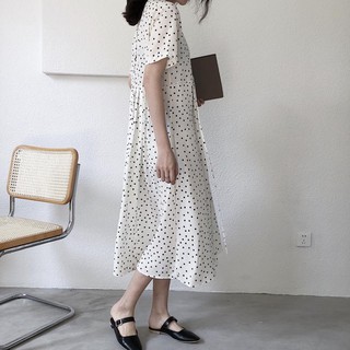 Đầm nữ dáng vintage chấm bi