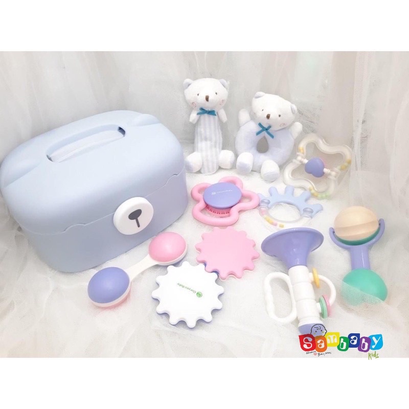 SÉT ĐỒ CHƠI XÚC XẮC 8 MÓN GORYEO BABY HÀN QUỐC THỎ HỒNG, GẤU XANH