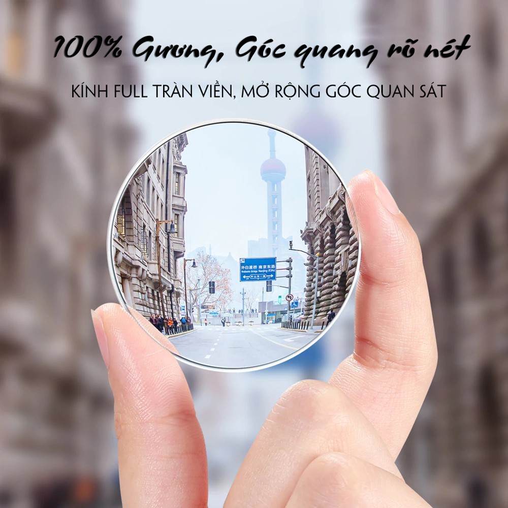 [Mã LIFEAUMAY giảm 10% tối đa 30k đơn 150k] Gương cầu lồi ô tô tráng bạc xoay 360 độ