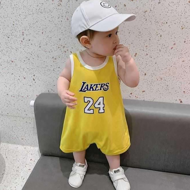 Bộ áo liền quần sát nách có gân cho bé gái