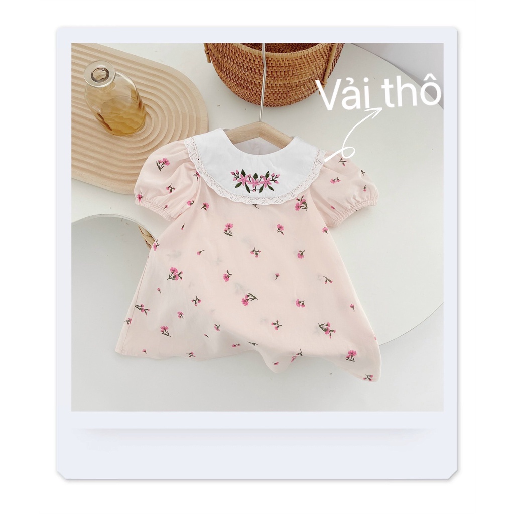 Váy bé gái đầm mùa hè cho bé vải đũi mềm mịn vải thô thoáng mát bao chất hàng thiết kế phom dáng đẹp váy cho bé