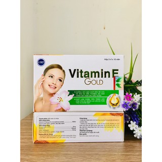 (✅Chính hãng)VitaminE Gold ( hộp 3 vỉ x 10 viên) bổ sung vitamin E chống oxy hoá ,  làm chậm tiến trình lão hoá của da