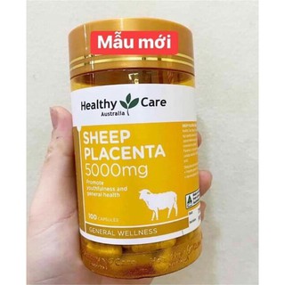 VIÊN UỐNG NHAU THAI CỪU HEALTHY CARE SHEEP PLACENTA 5000MG 100 VIÊN