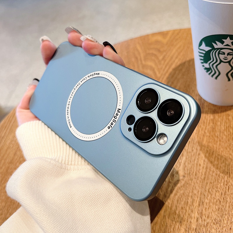 Ốp Điện Thoại Cứng Nhám Từ Tính Chống Dấu Vân Tay Cho iPhone 12 13 14 Pro Max 14 Plus