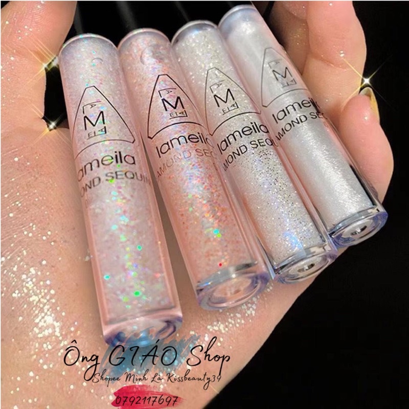 ?Freeship? Nhũ Mắt Gel Nhũ Kim Tuyến Lấp Lánh Dinamond Trang Điểm Mắt Tăng Độ Quyến Rũ Lameila