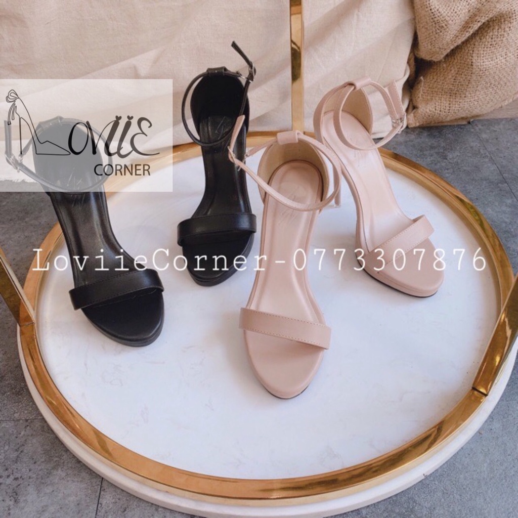 SANDAL CAO GÓT LOVIIECORNER - GIÀY CAO GÓT NHỌN 11 PHÂN ĐẾ ĐÚP QUAI CÀI G200215 - G0609