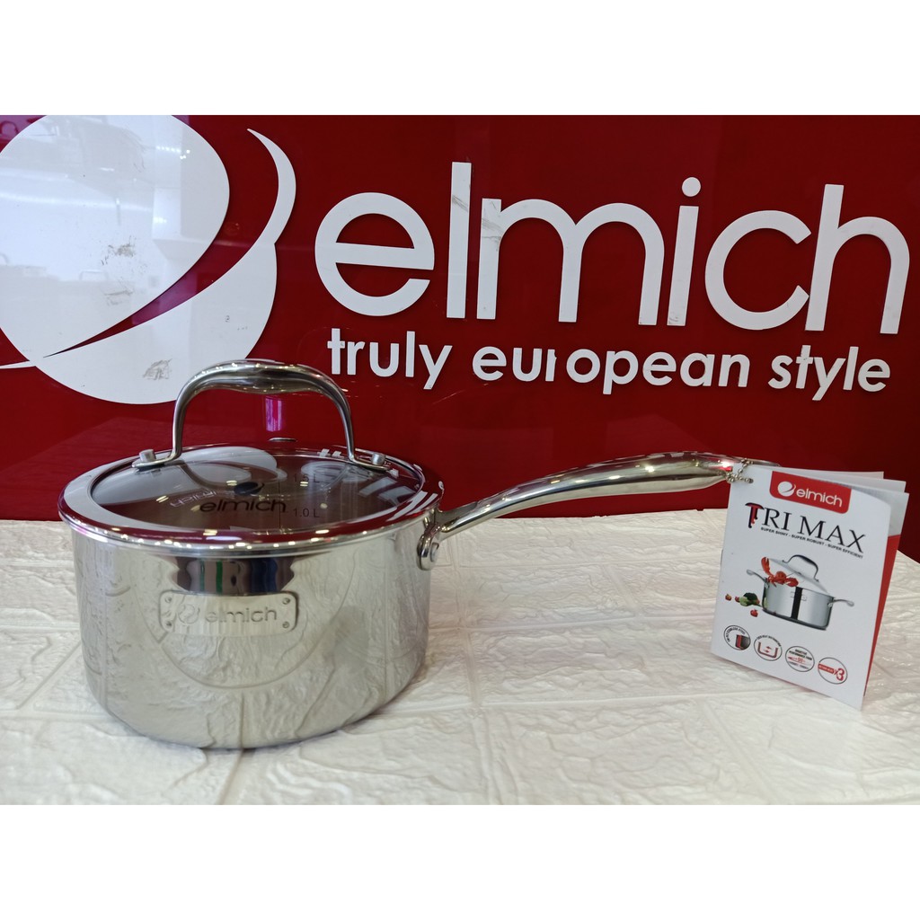 Quánh elmich nấu bột inox Elmich trimax 16cm đáy liền nguyên khối 3745