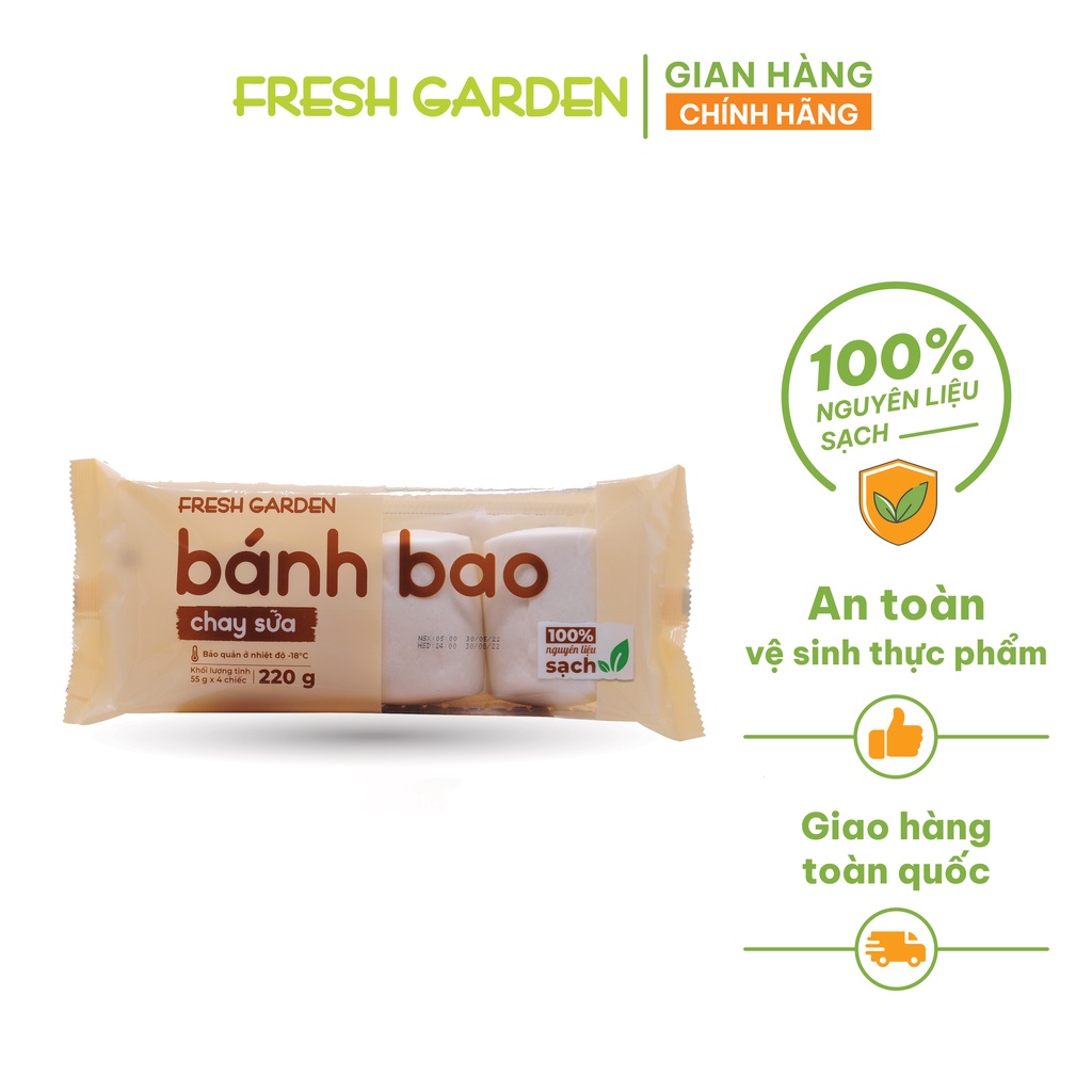 Bánh Bao Chay Sữa FRESH GARDEN Thơm Ngon Hương Vị Sữa Nguyên Liệu Tự Nhiên Không Chất Bảo Quản 220g