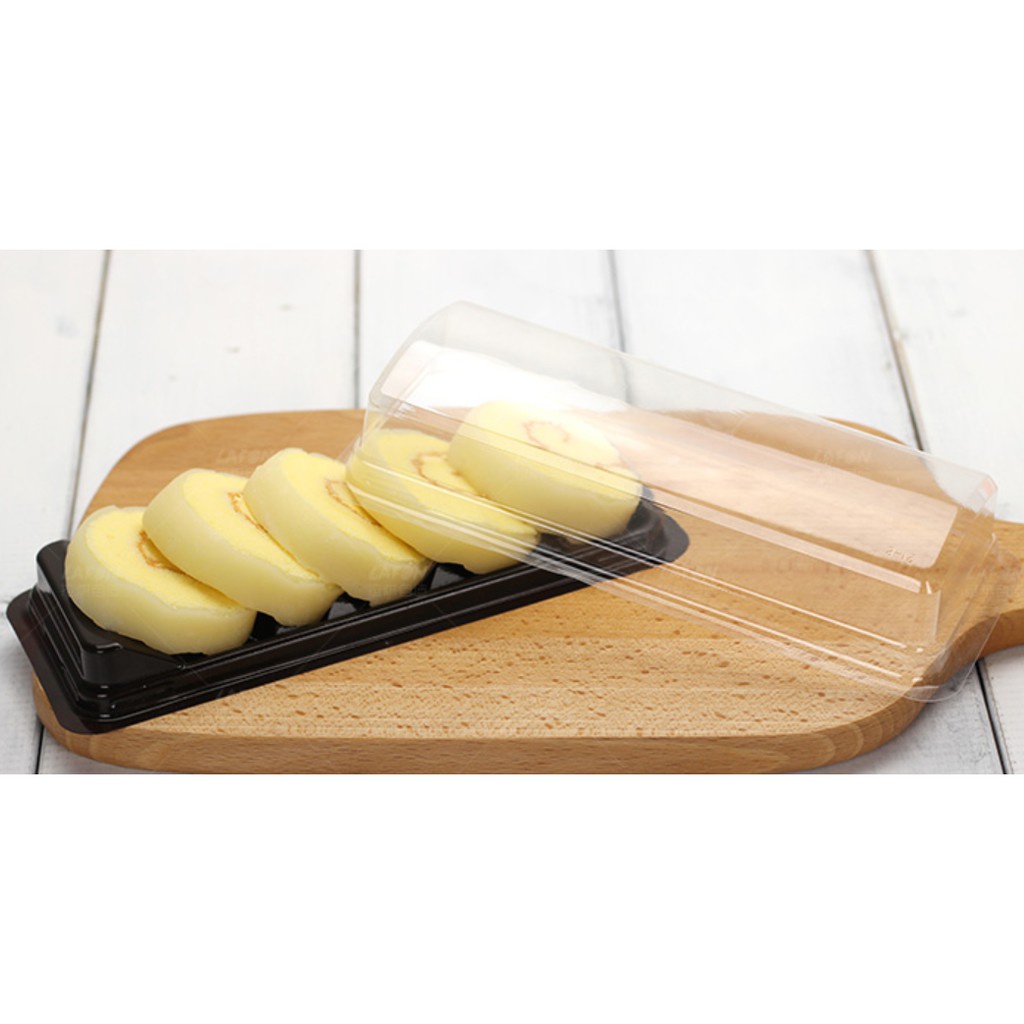[QP-B033] SỈ 100 Hộp Nhựa Đựng Bánh Xếp Dáng Bậc Thang Kèm Nắp PET Trong Cao Cấp