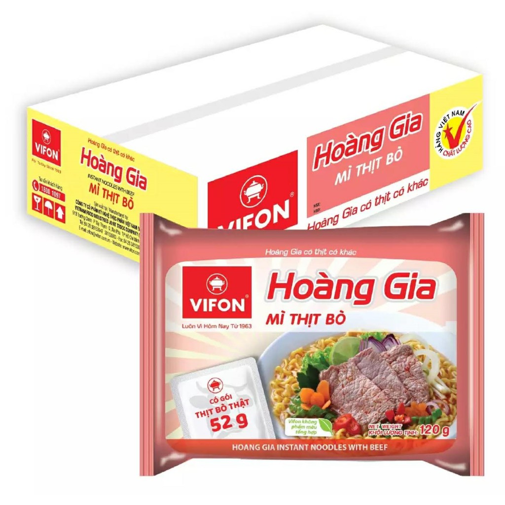 MÌ THỊT BÒ HOÀNG GIA VIFON gói 120g (có thịt thât)