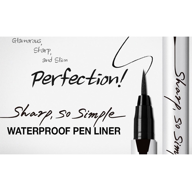 Chì kẻ mắt Clio siêu mảnh Sharp So Simple Waterproof Pencil Liner không lem không trôi dễ kẻ