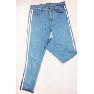 QUẦN BAGGY JEANS NAM SỌC LINE TRẮNG