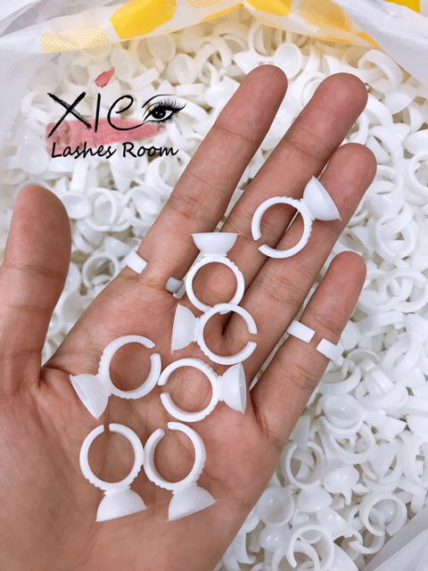 Nút Nhẫn đựng keo nối mi và chấm keo tiện lợi bịch ~100 nhẫn 💖