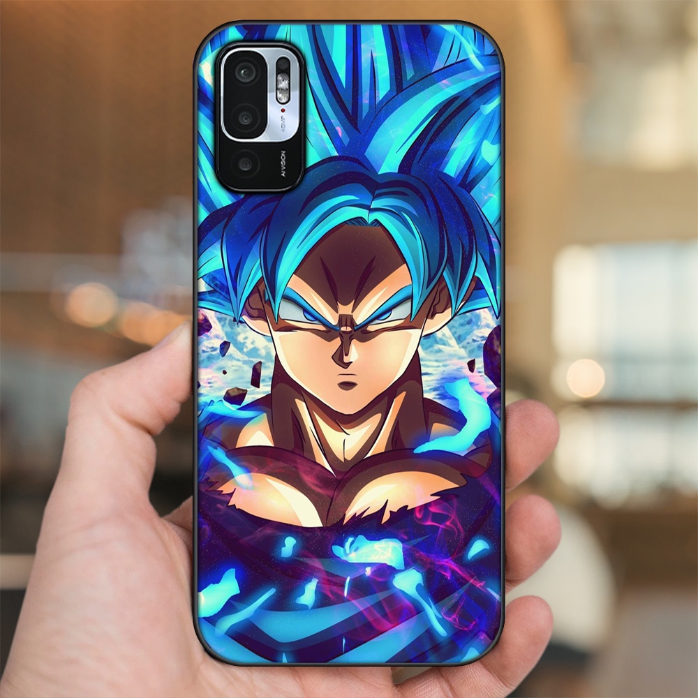 Ốp lưng Xiaomi Redmi Note 10 5G viền đen in hình Goku Dragon Ball
