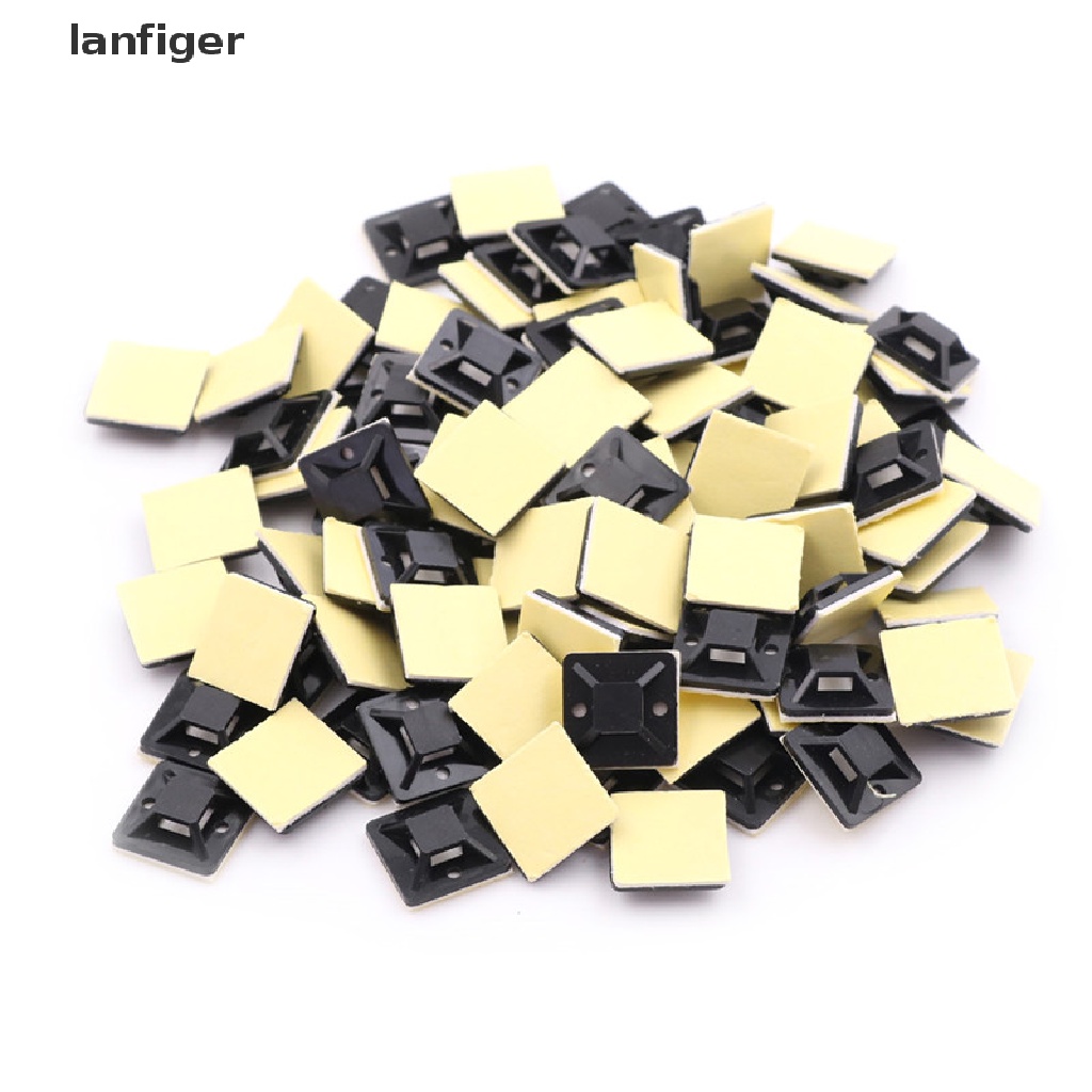 Bộ 100 Đế Dán Cố Định Dây Cáp 20X20X6Mm