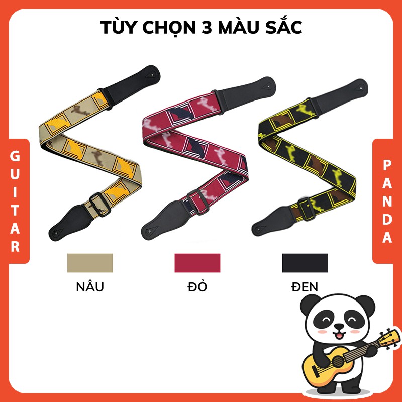 Dây Đeo Đàn Guitar Fender Ô Vuông 3 Màu Guitar Panda