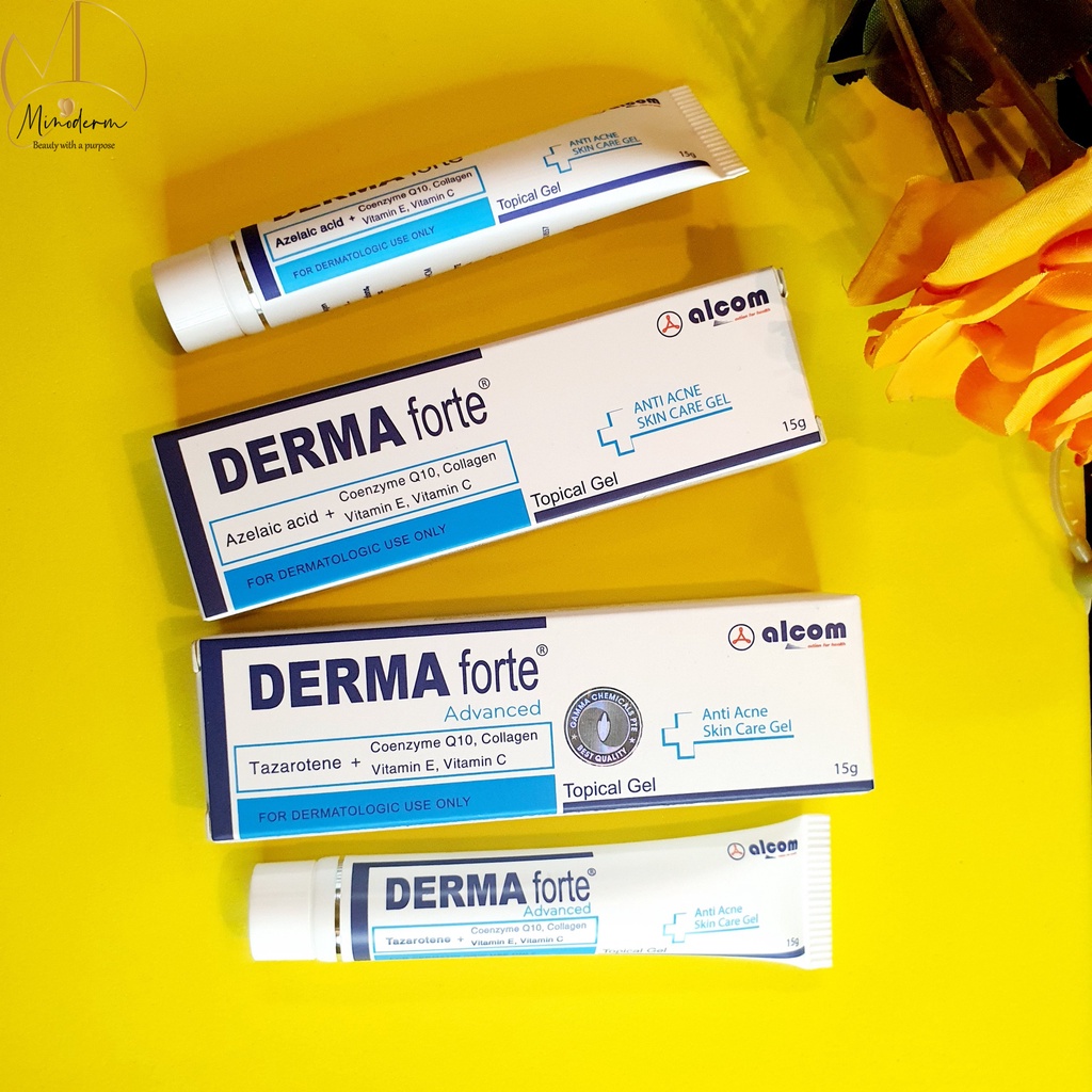 Derma Forte Gel và Derma Forte Advanced 15g - Ngừa Mụn Thâm, Mụn Trứng Cá, Mụn Ẩn, Mụn Đầu Đen